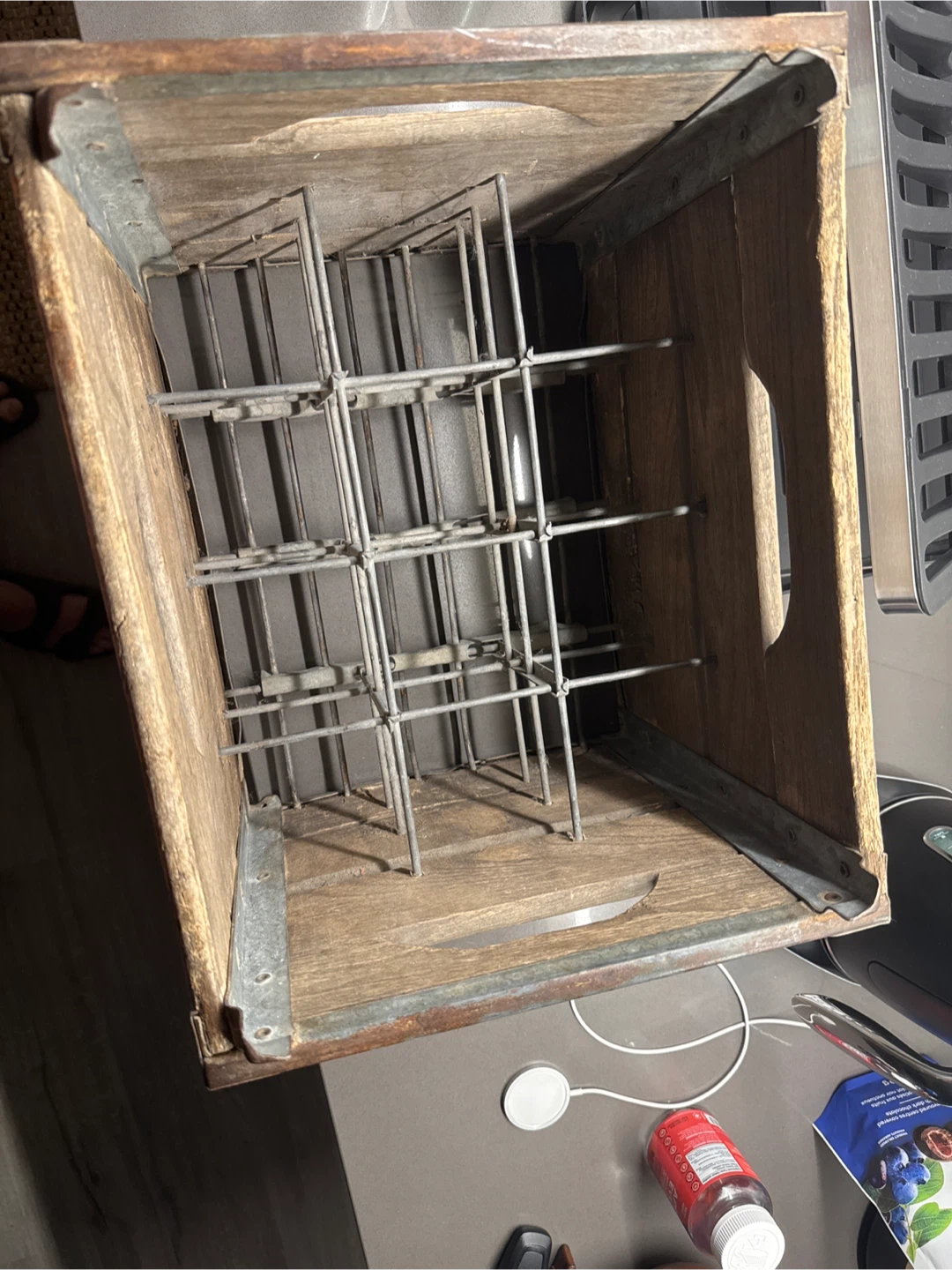 Vintage Wooden Crate with Metal Accents - photo 3