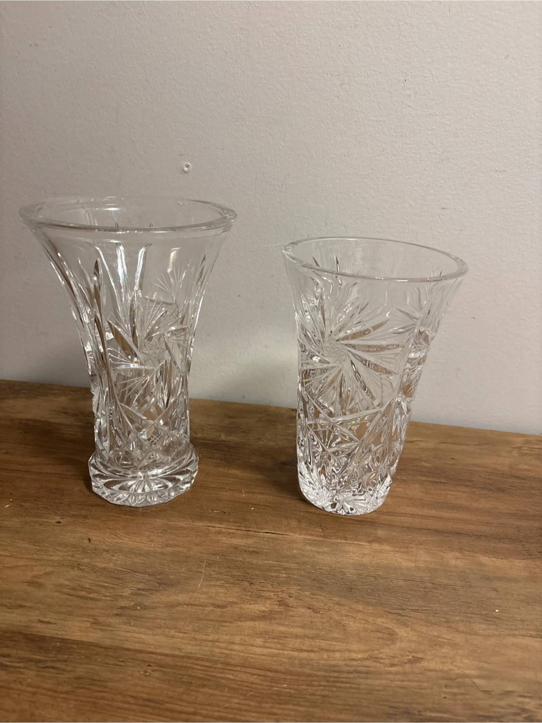 Vintage Set of 2 Pinwheel Crystal Vases - photo 5