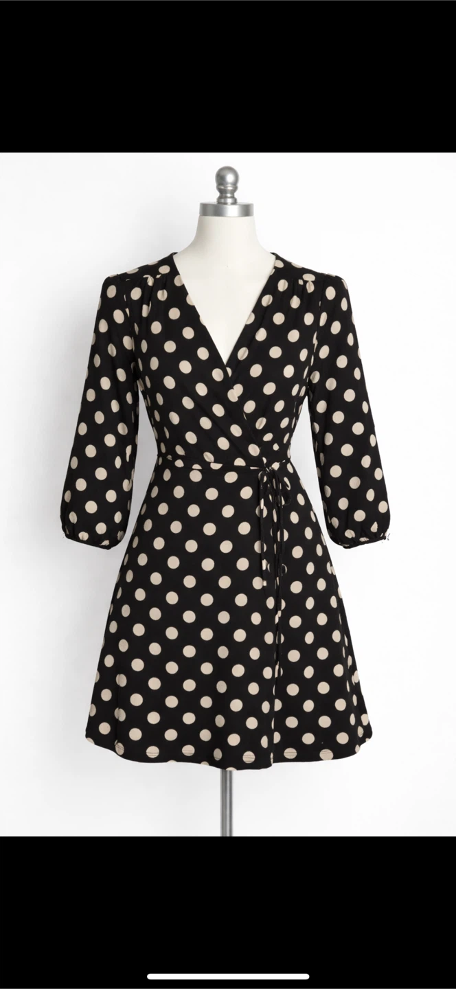 Monteau Polka Dot Wrap Dress Size L