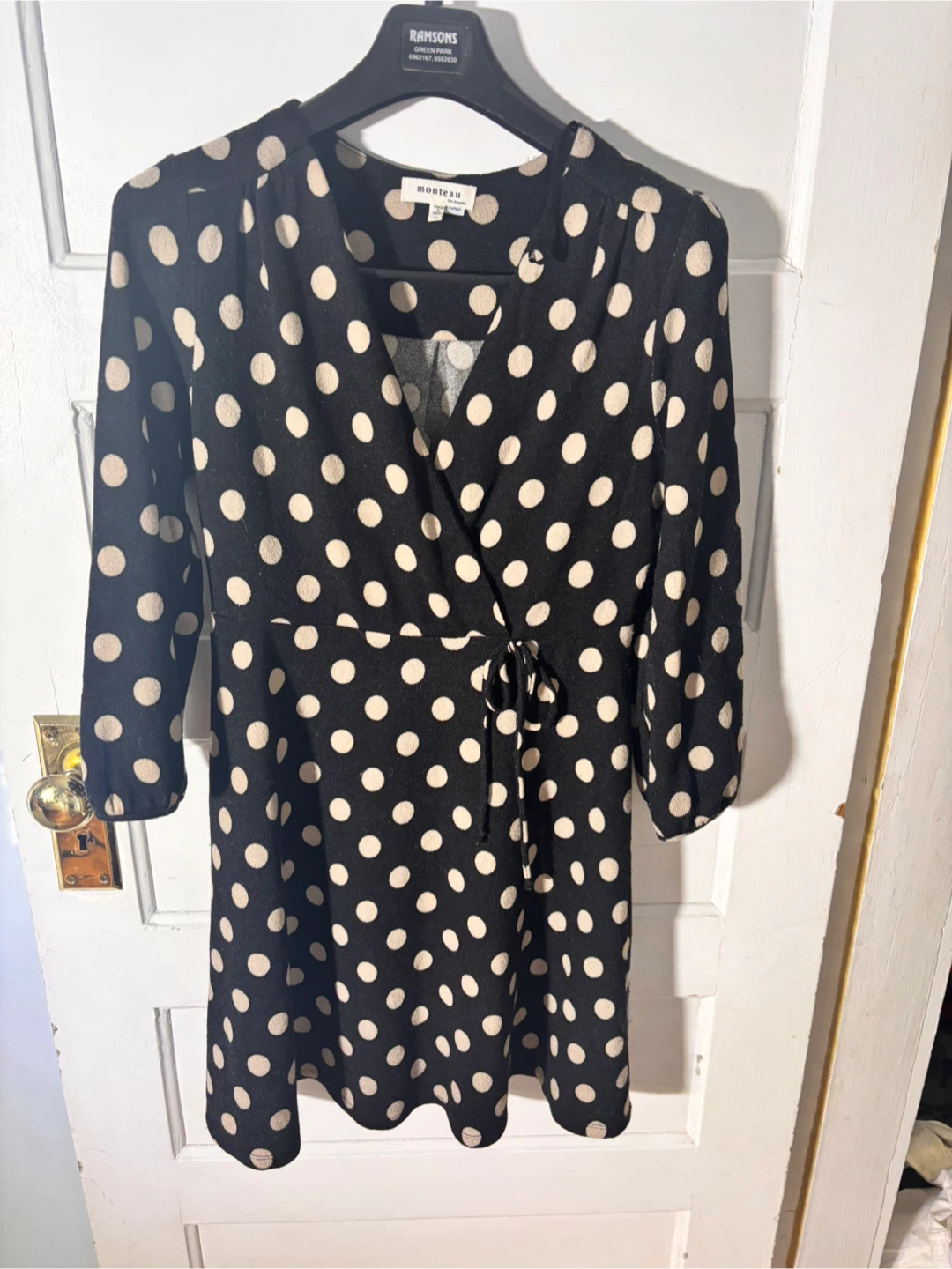 Monteau Polka Dot Wrap Dress Size L - photo 2