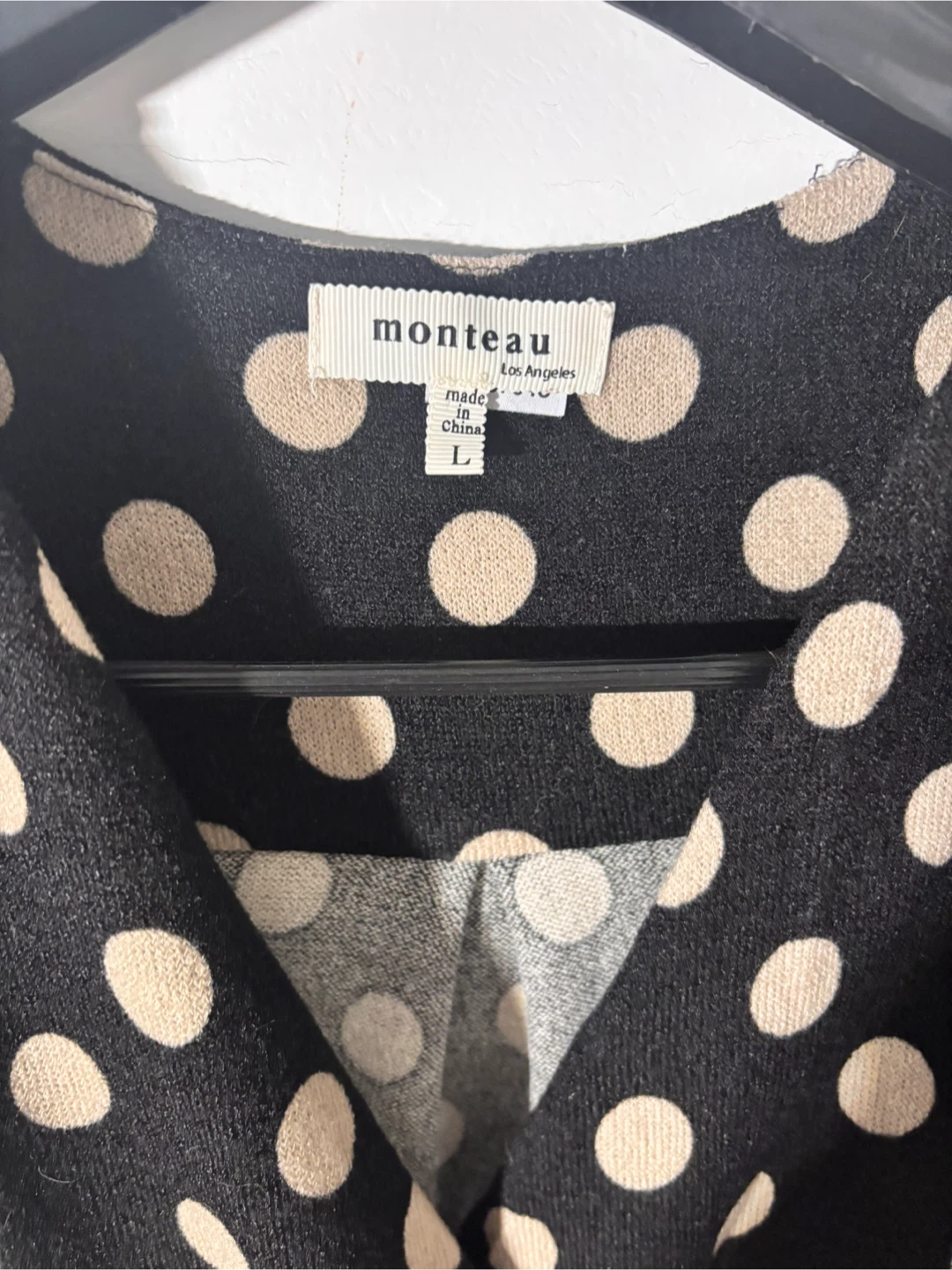 Monteau Polka Dot Wrap Dress Size L - photo 3