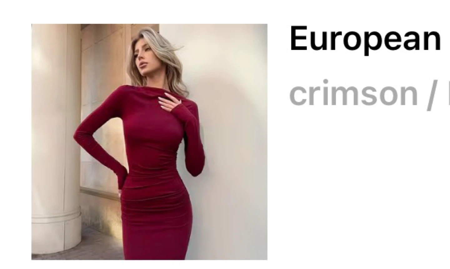 Red Long Sleeve Bodycon Dress - photo 5