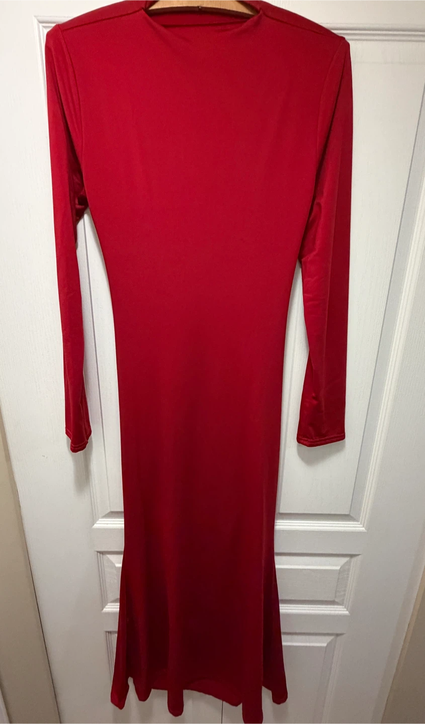 Red Long Sleeve Bodycon Dress - photo 2