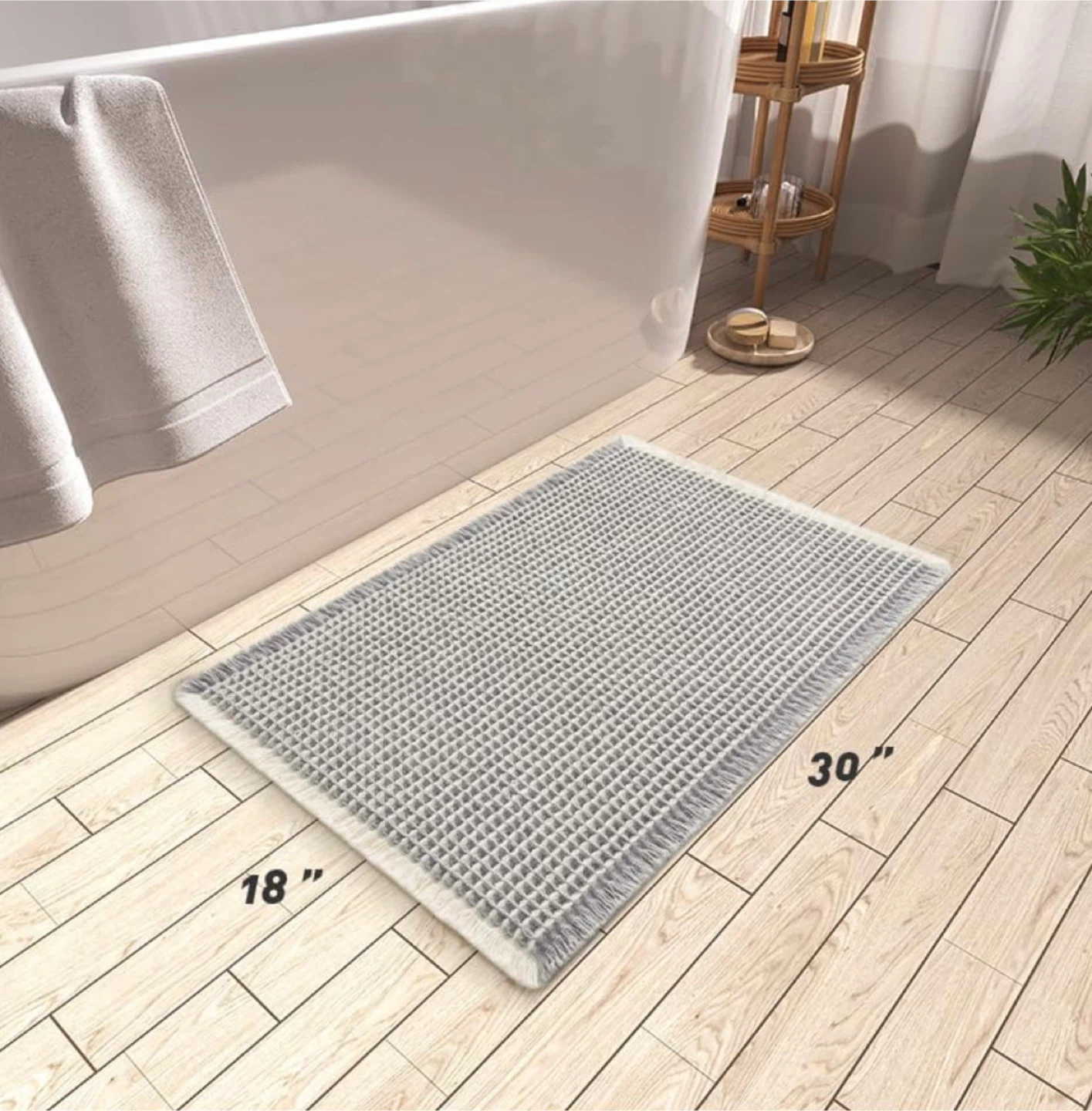Set of 2 Non-Slip Waffle Bath Mats - photo 2