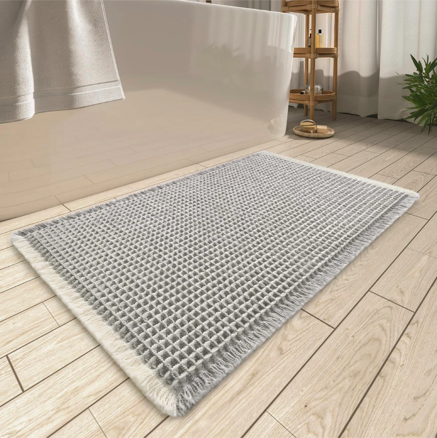 Set of 2 Non-Slip Waffle Bath Mats