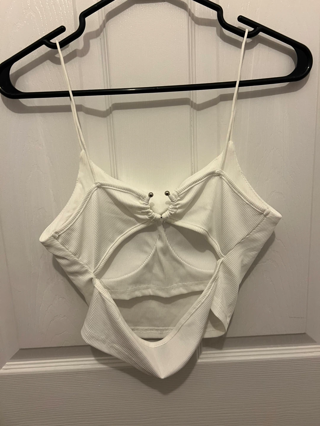 White Cut-Out Tank Top - photo 2
