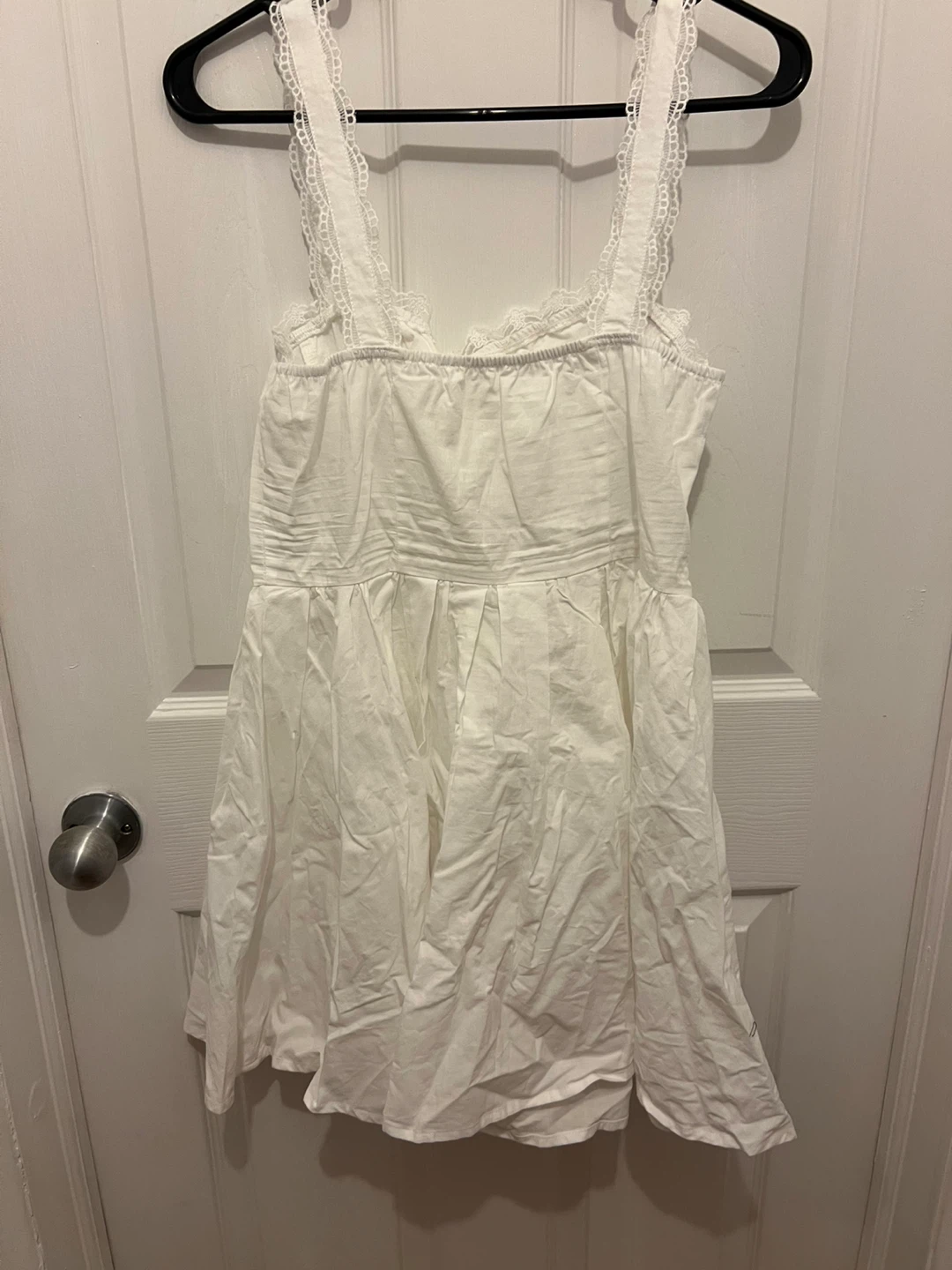 White Lace Trim Mini Dress - photo 2