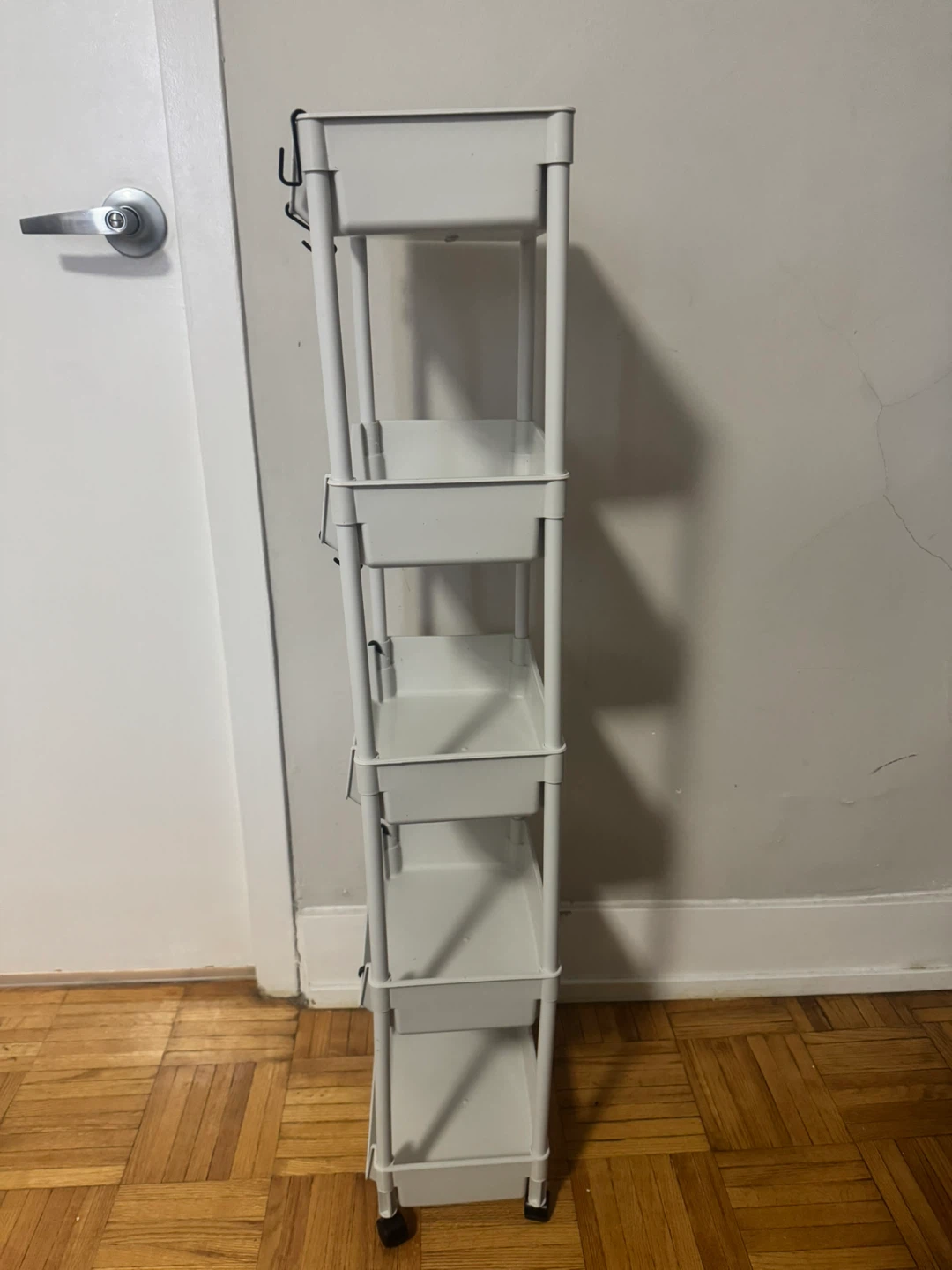 White 5-Tier Rolling Storage Cart - photo 2