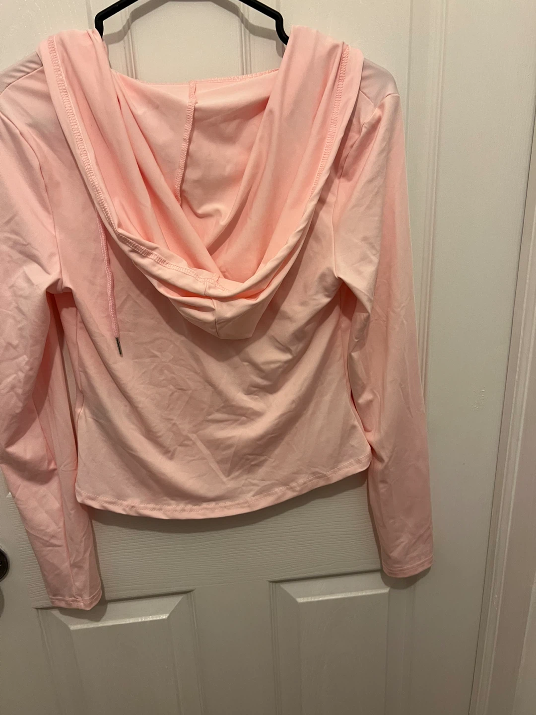Light Pink Hooded Zip-Up Jacket and Flare Pants Set - photo 2