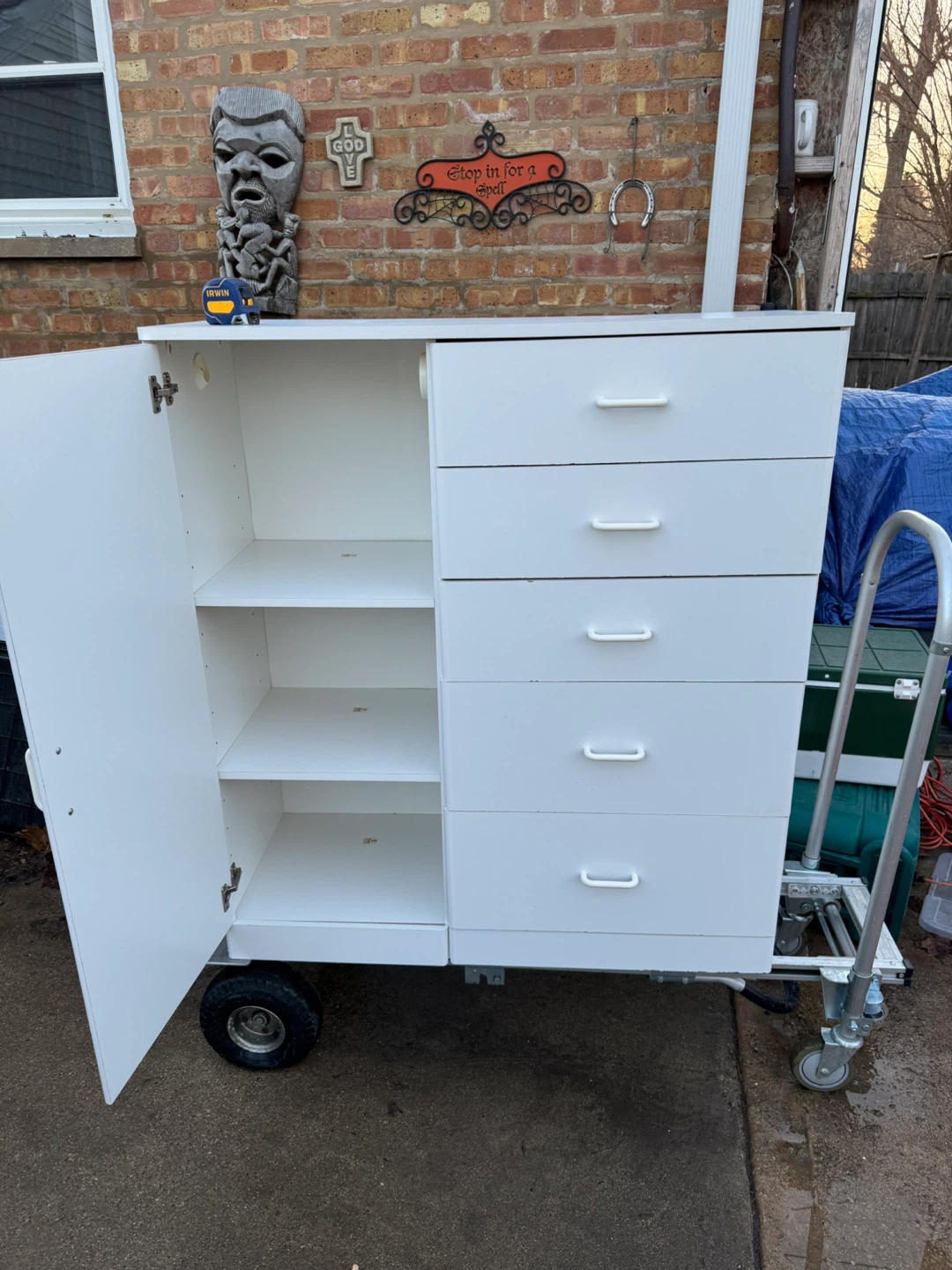 White Storage Cabinet with Drawers - photo 2