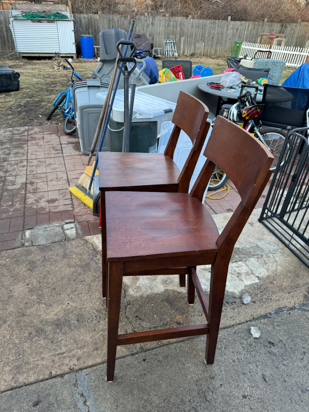 2 Wooden Bar Stools - photo 2