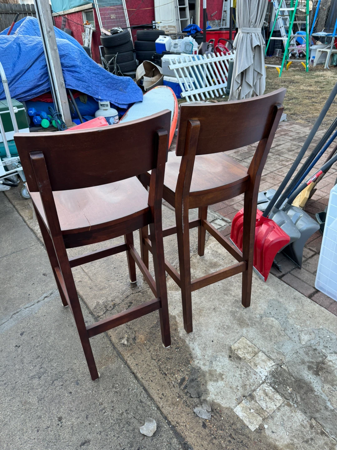 2 Wooden Bar Stools - photo 3
