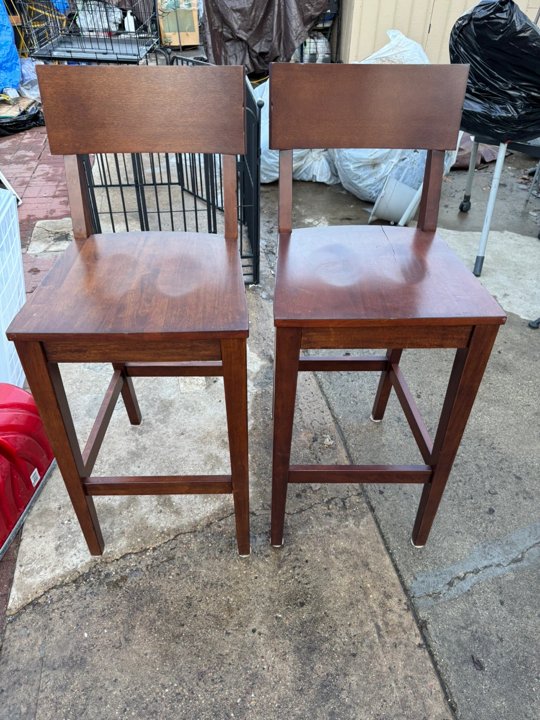 2 Wooden Bar Stools
