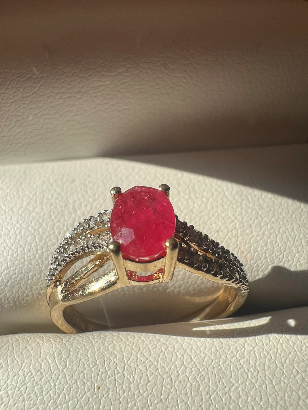 14K Gold Ruby and Diamond Ring