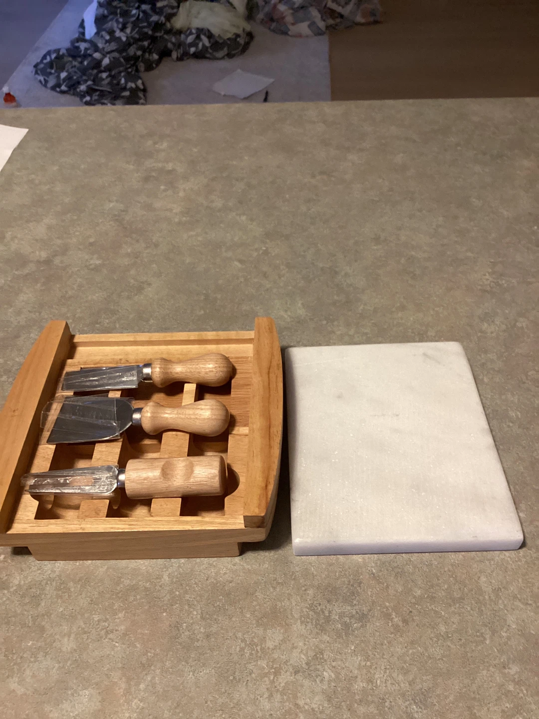 Marble Cheese Board with Utensils