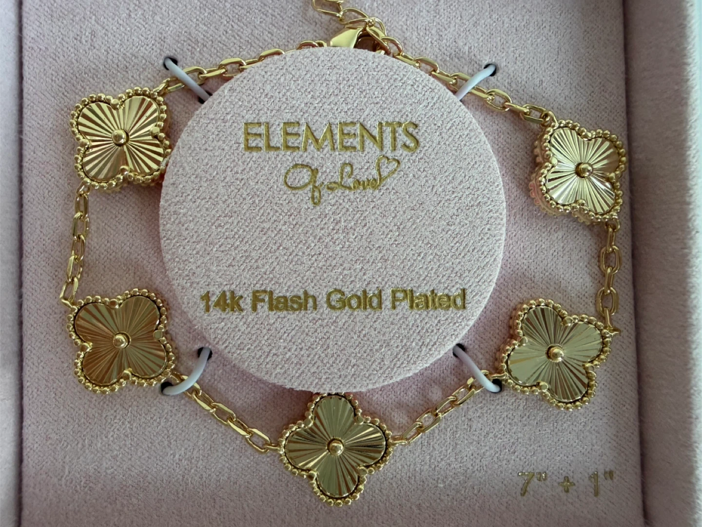 14K Flash Gold Plated Clover Bracelet