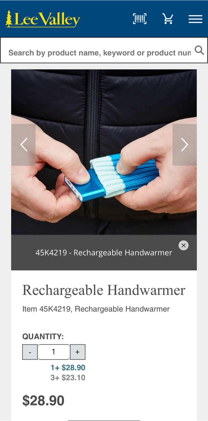 Hand Warmer Lee Valley Rechargeable - photo 2