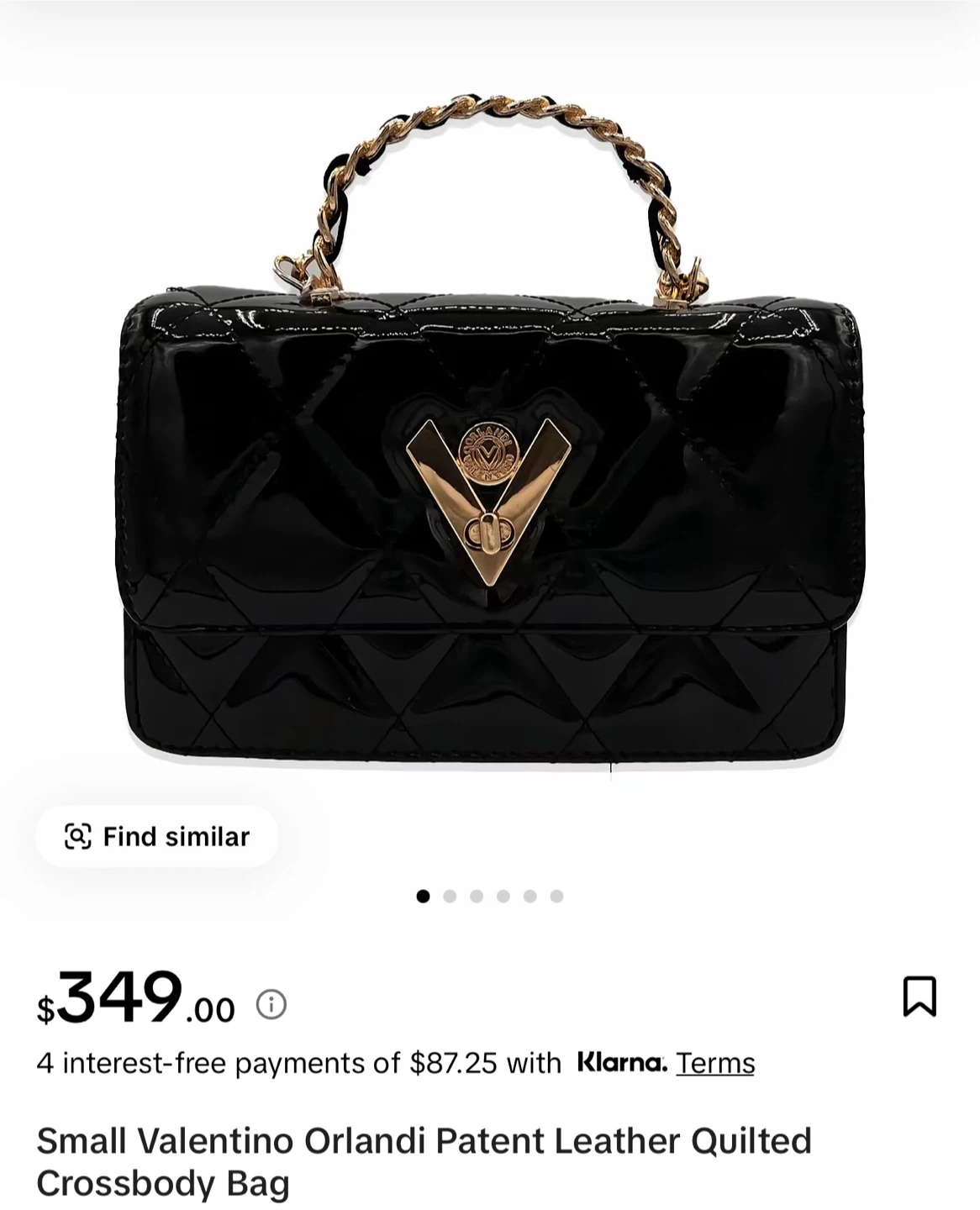 Valentino Orlandi Small Patent Leather Quilted Crossbody Bag