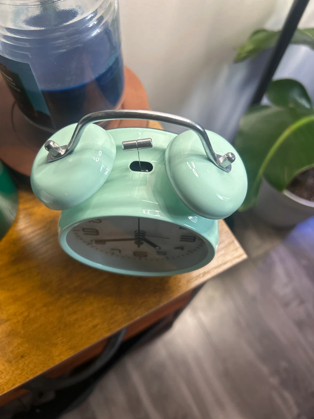 Mint Green Retro Twin Bell Alarm Clock - photo 2