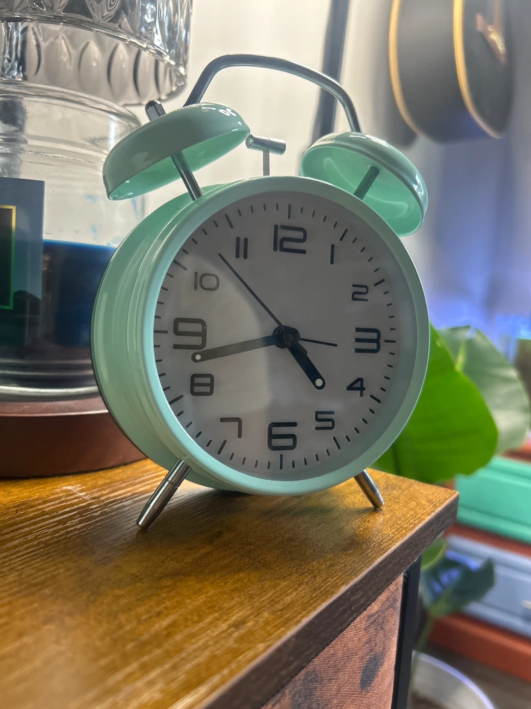 Mint Green Retro Twin Bell Alarm Clock