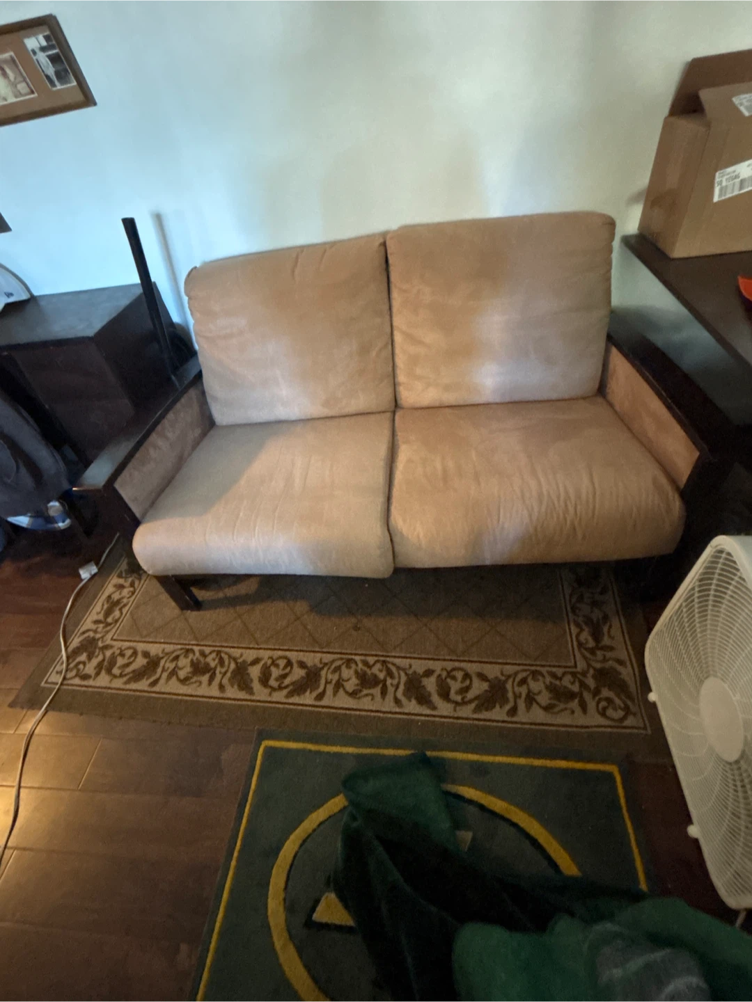 Tan Suede Sofa