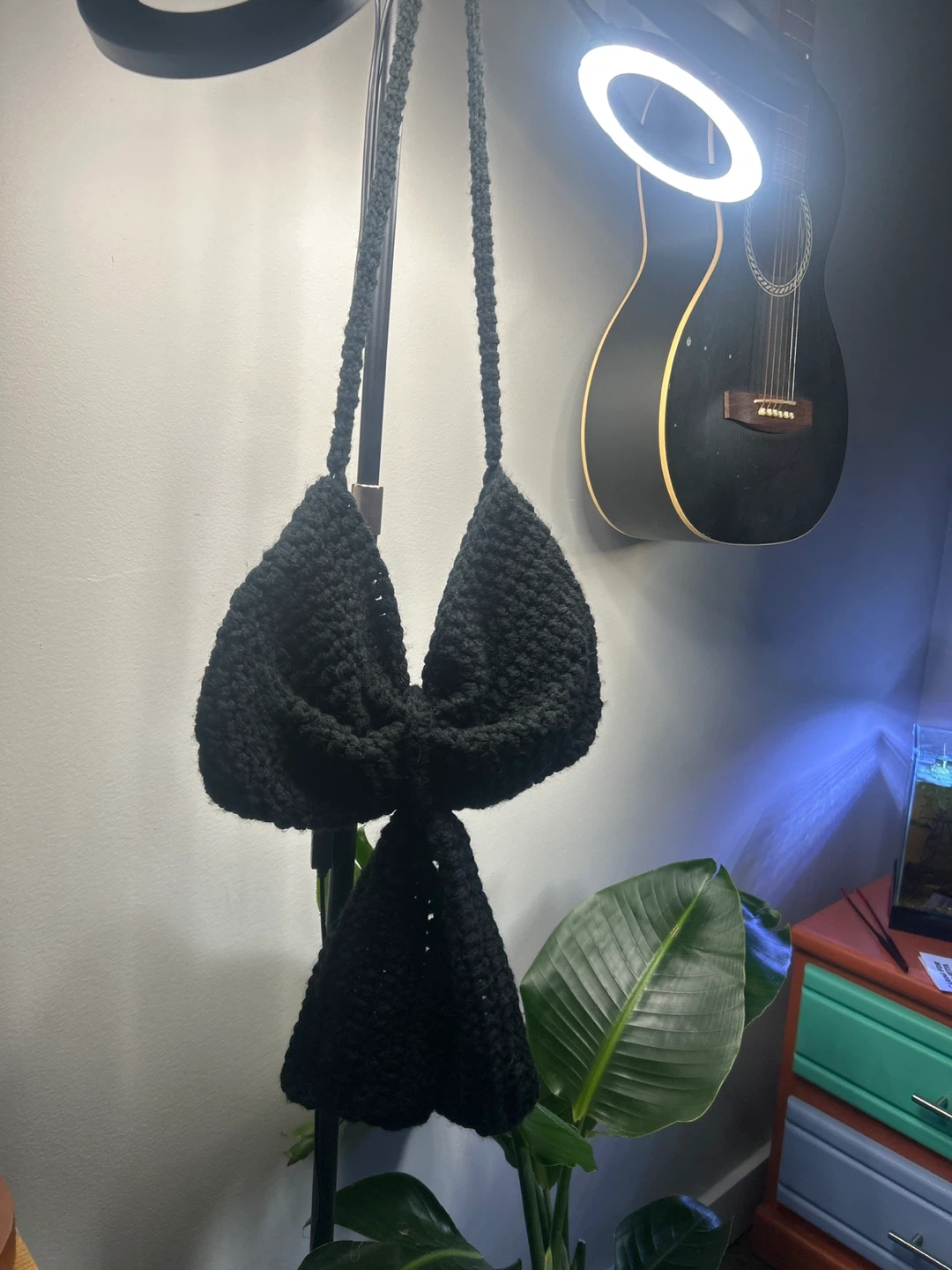 Black Crocheted Bow Bag - photo 2