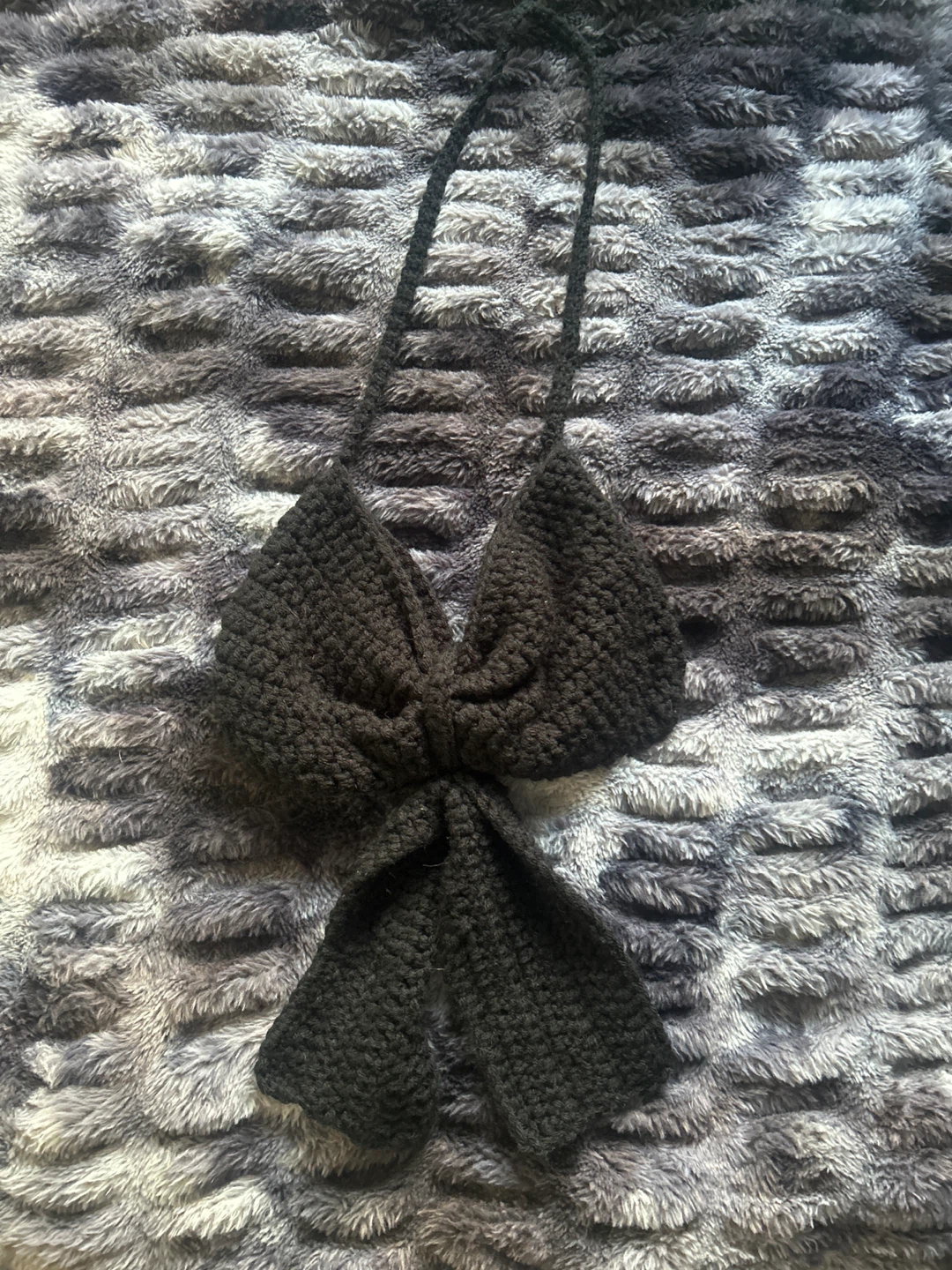 Black Crocheted Bow Bag