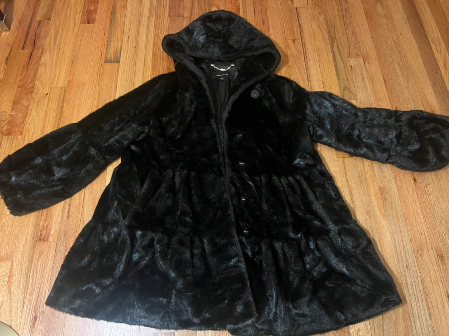 Jones New York Faux Fur Hooded Coat SIZE XL