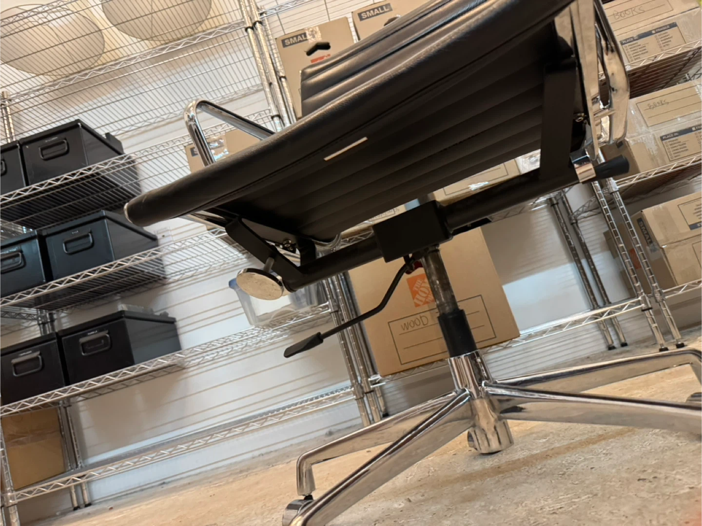 Black Leather Eames Style Office Chair - photo 5