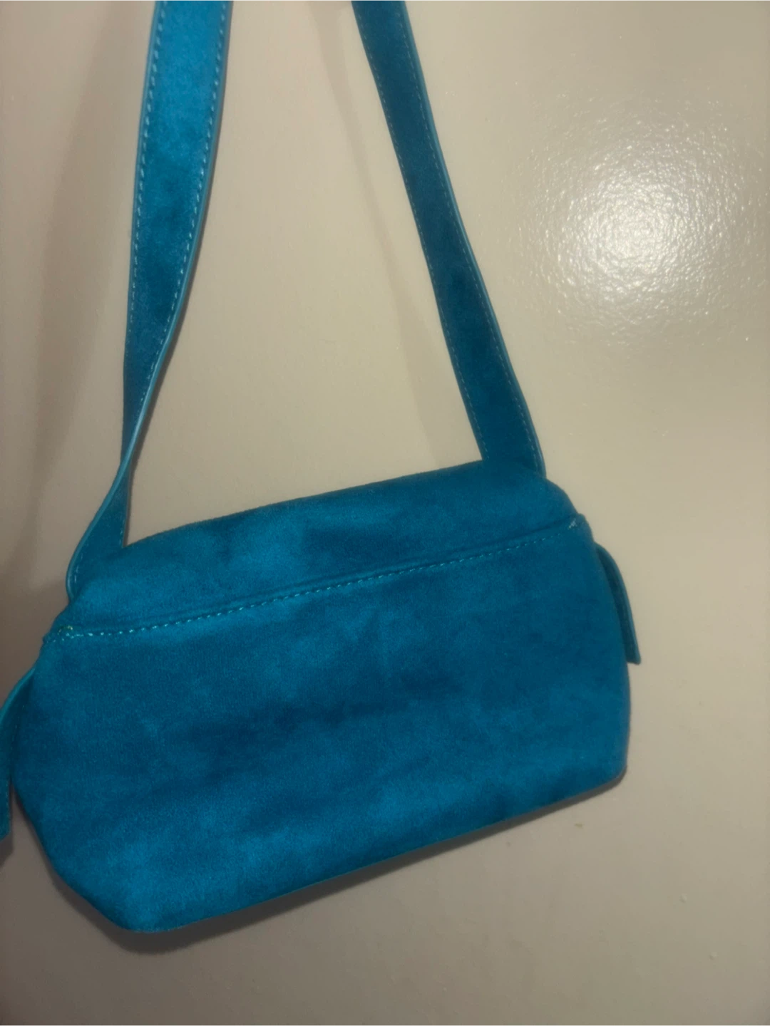 Teal Suede Shoulder Bag - photo 2
