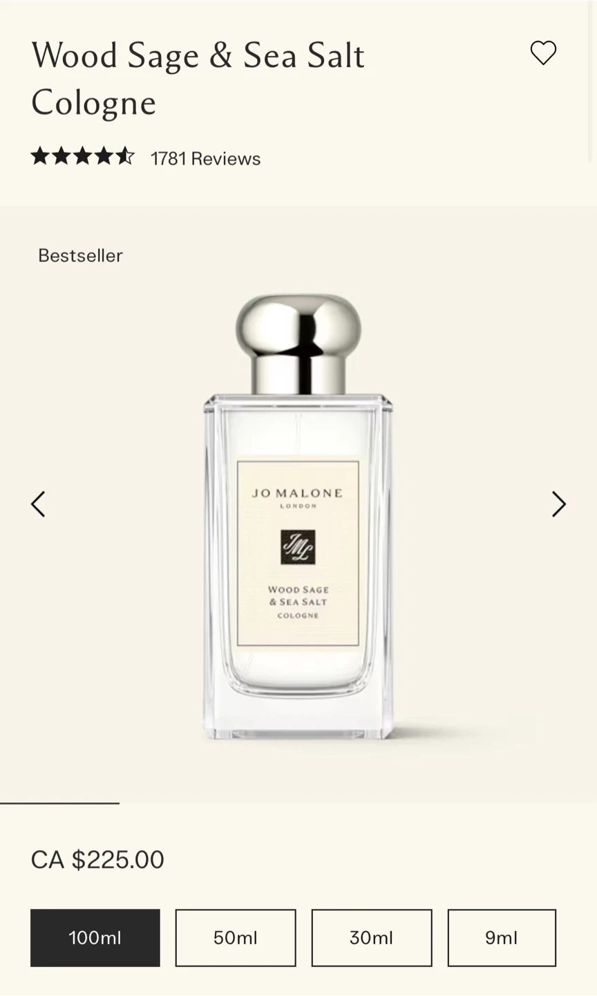 Jo Malone Wood Sage & Sea Salt Cologne