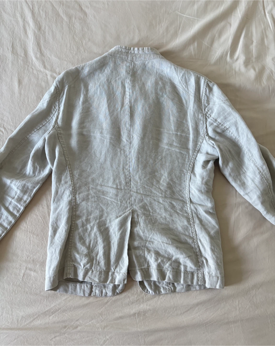 Zara Linen Mandarin Collar(?) Tailored Jacket Blazer - photo 2