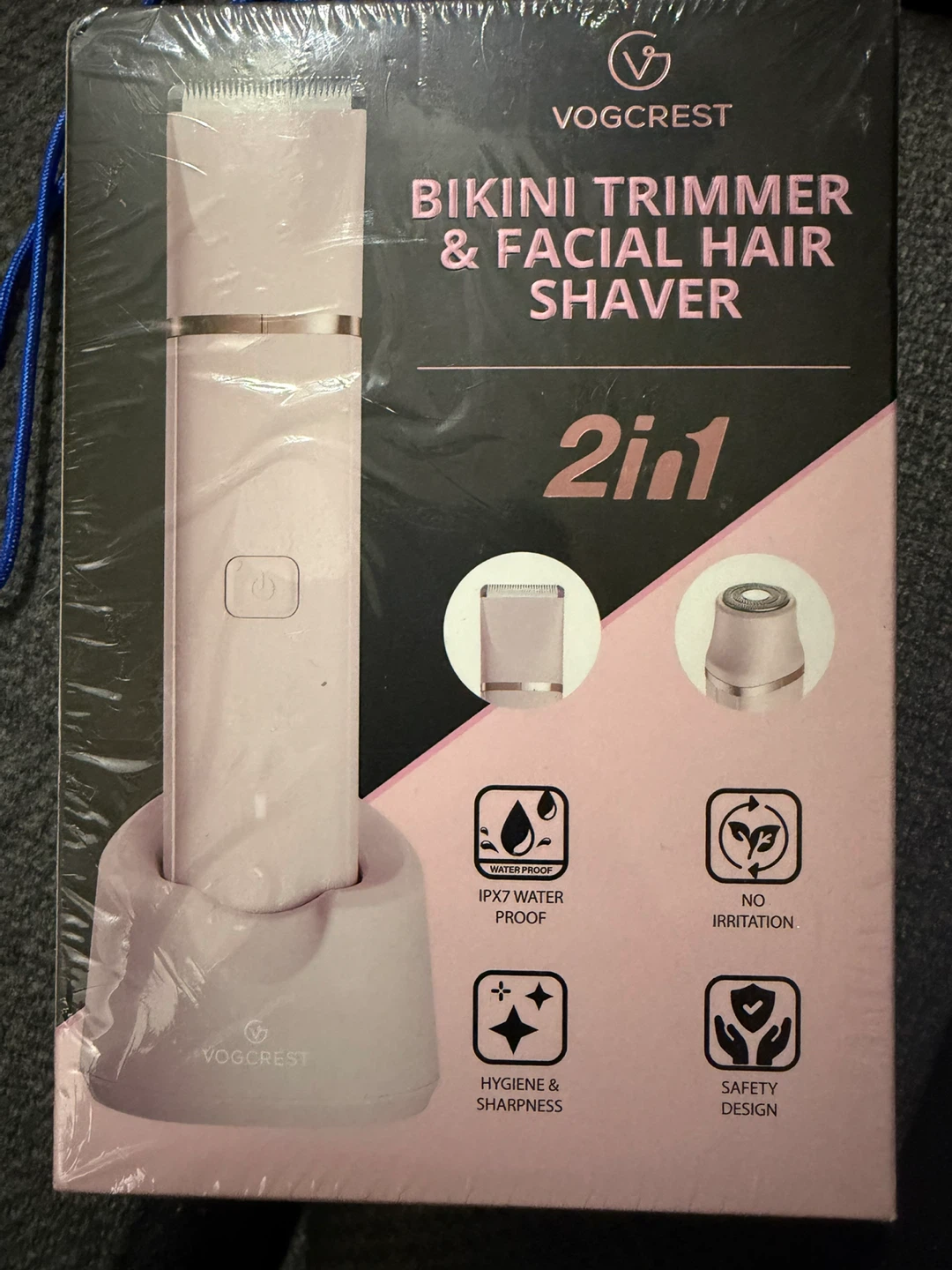 Vogcrest Bikini Trimmer & Facial Hair Shaver 2-in-1 Pink