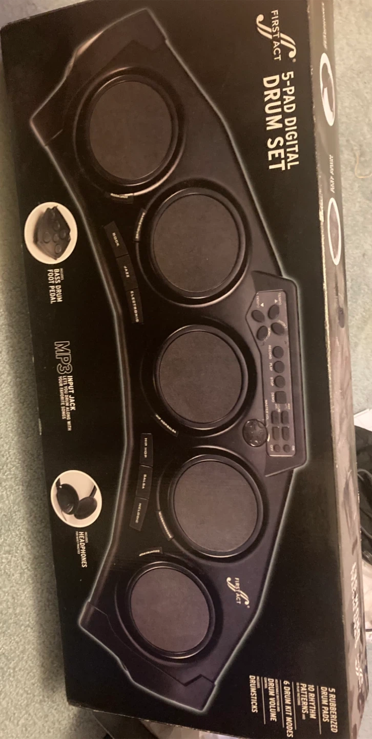 5-Pad Digital Drum Set with MP3 Input