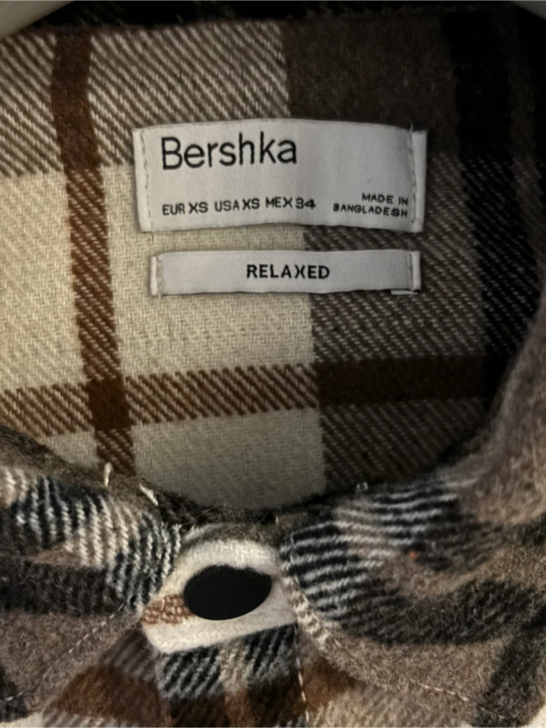 Bershka Relaxed Fit Plaid Flannel Shirt - XS - photo 4