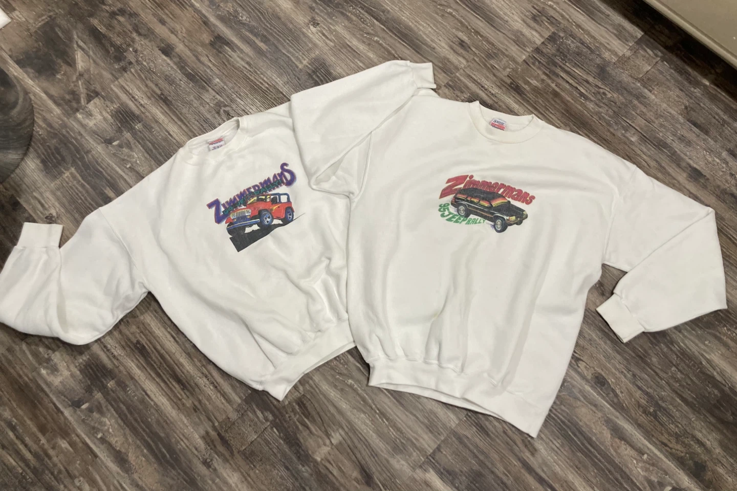 2 Vintage 94 & 95 Zimmerman's Jeep Rally Sweatshirt size X-Large