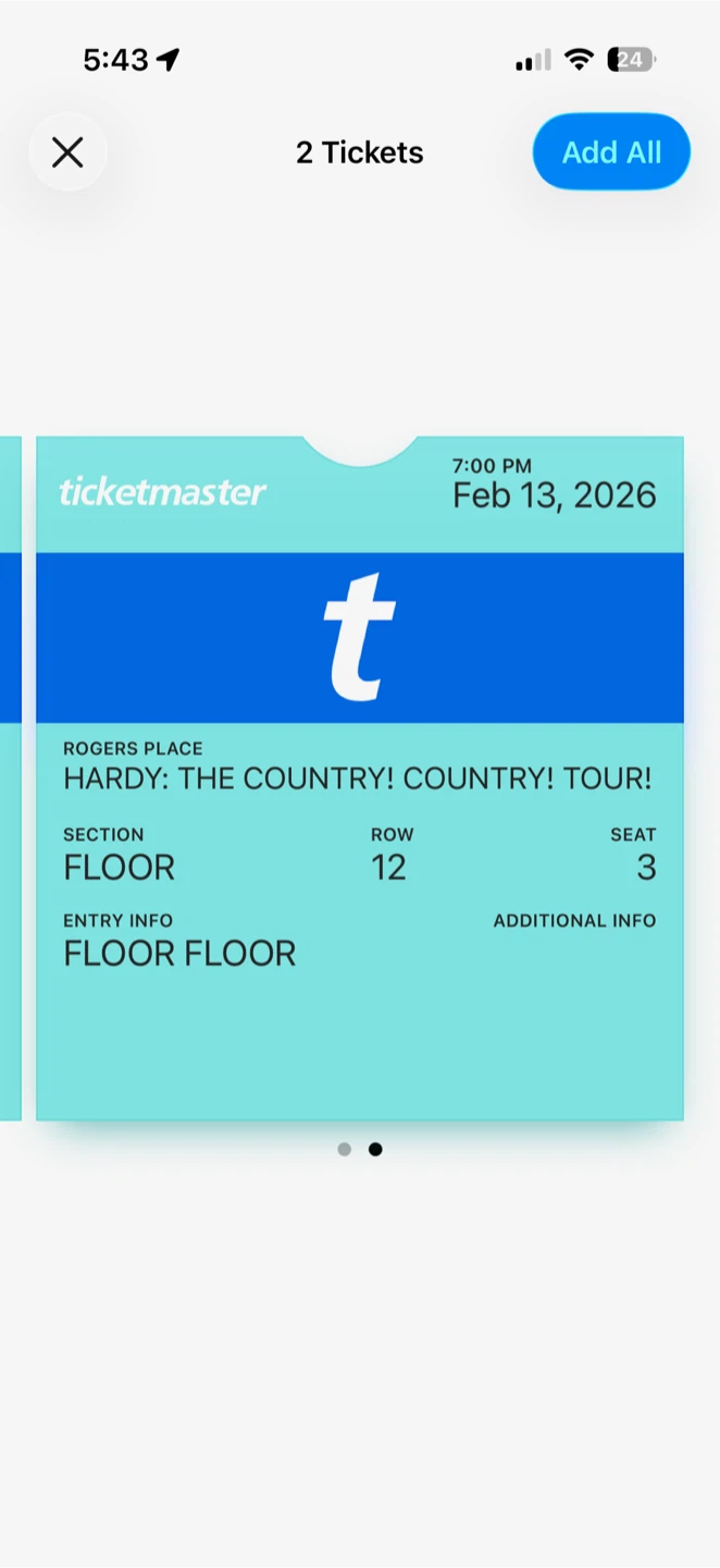 2 Tickets to Hardy: The Country! Country! Tour