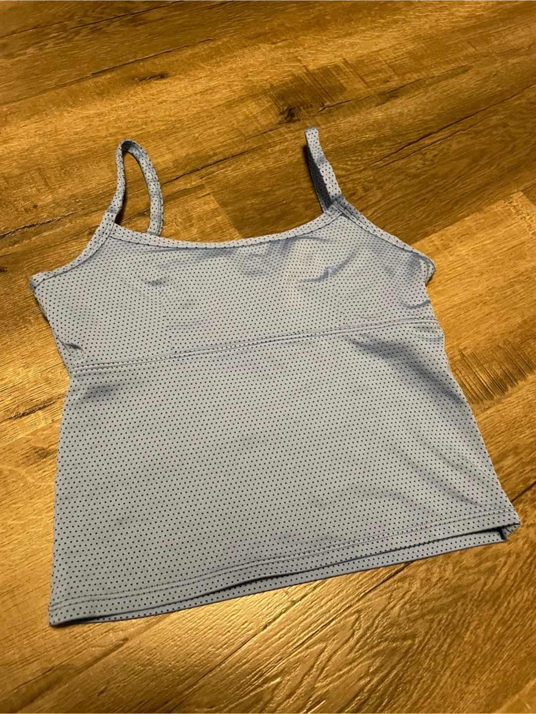 Blue Dotted Athletic Tank Top