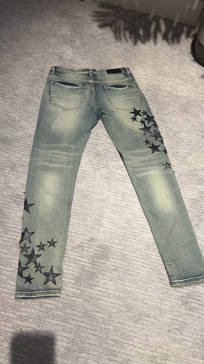 AMIRI Star Embellished Distressed Jeans - photo 3