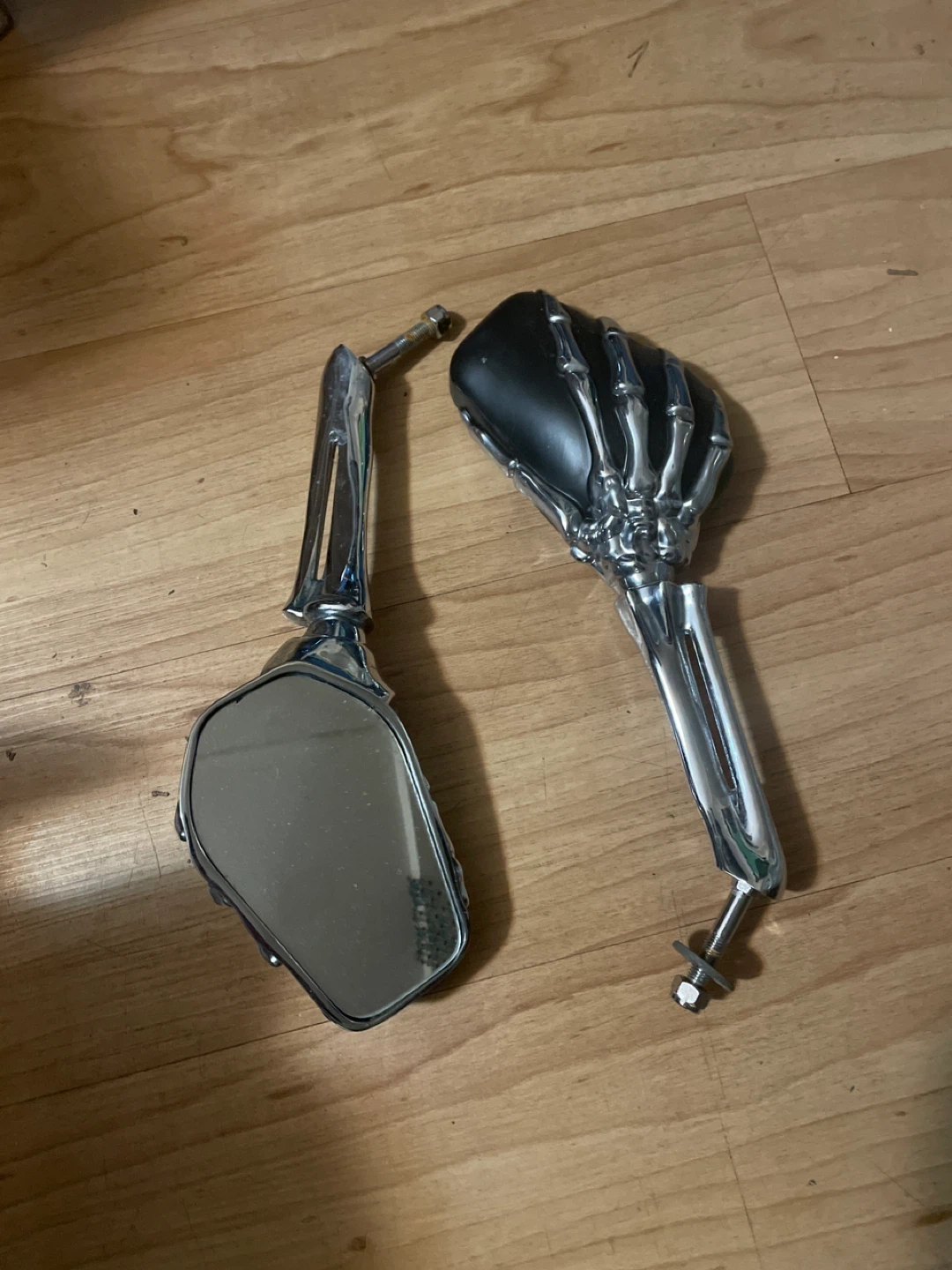 Motorcycle Skeleton Hand Mirrors