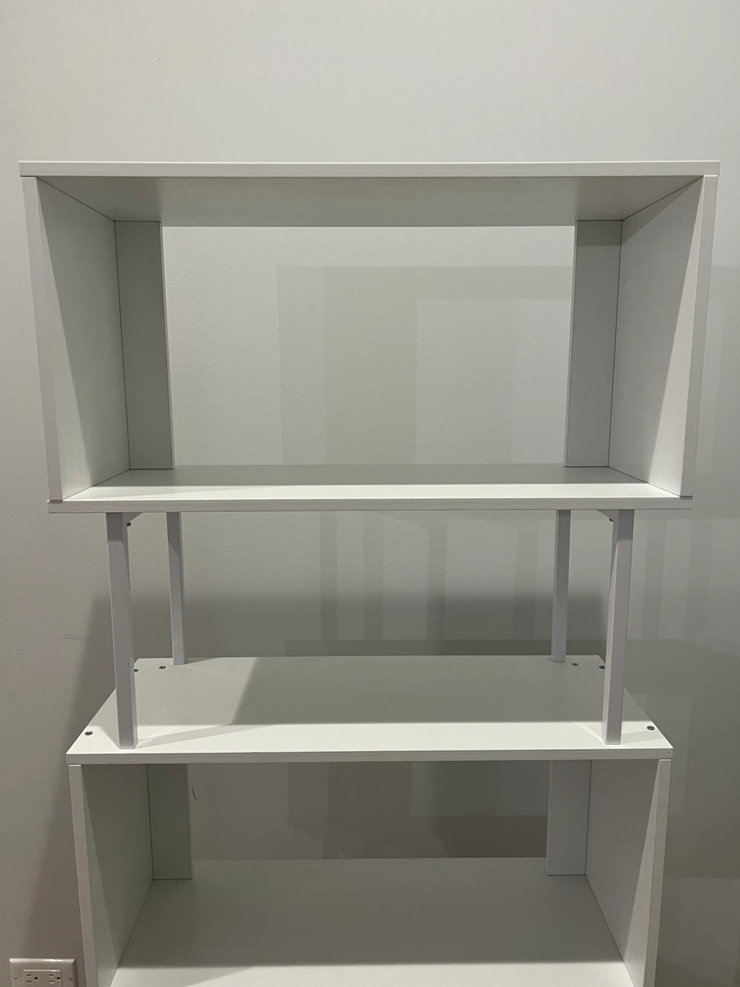 White 5-Shelf Bookcase with 3 Fabric Drawers - photo 5