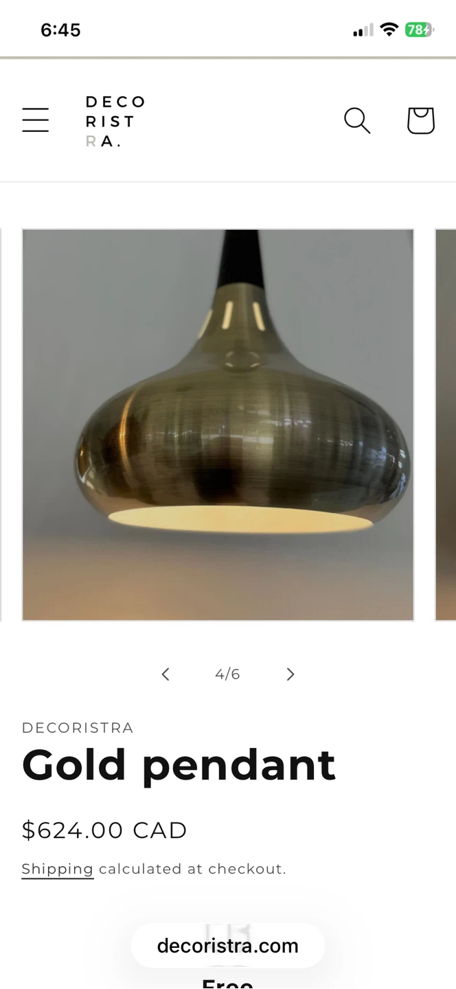 DECORISTRA Gold Pendant Light Fixture - photo 2