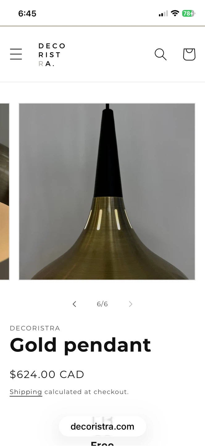 DECORISTRA Gold Pendant Light Fixture - photo 5