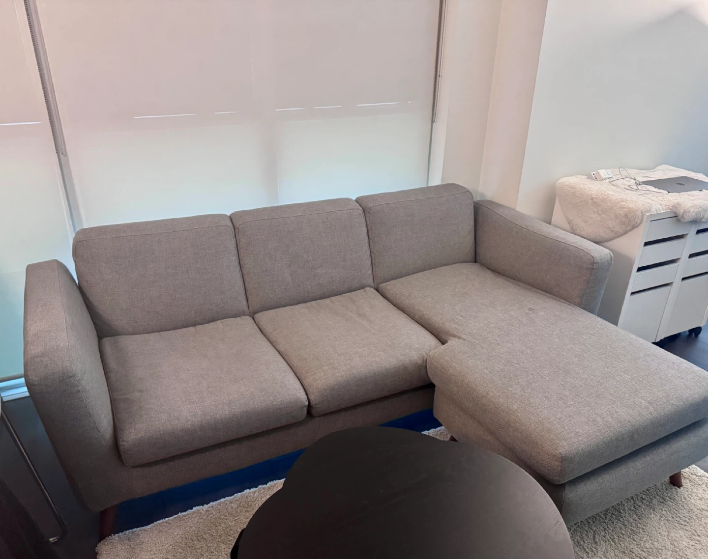 Structube Grey Sectional Sofa with chase - photo 2