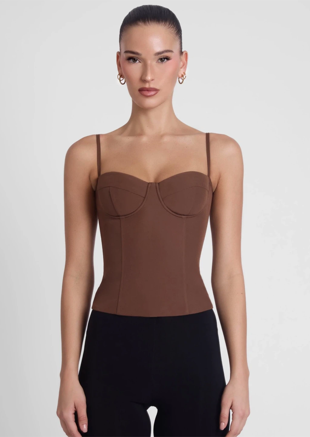 Leau Clothing Bali Bustier Corset Top - Brown, US M