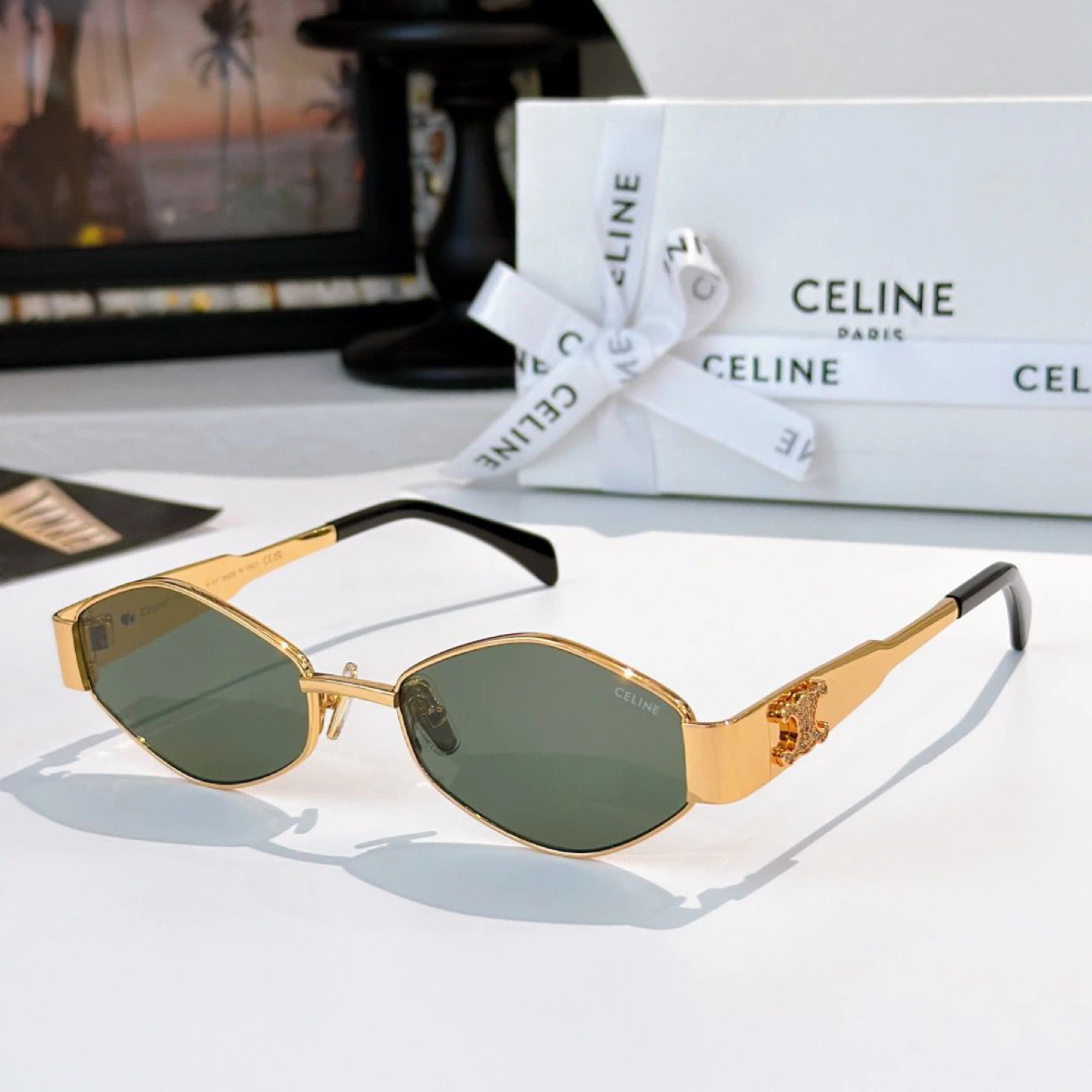 Celine Gold Diamond Shape Sunglasses - photo 5
