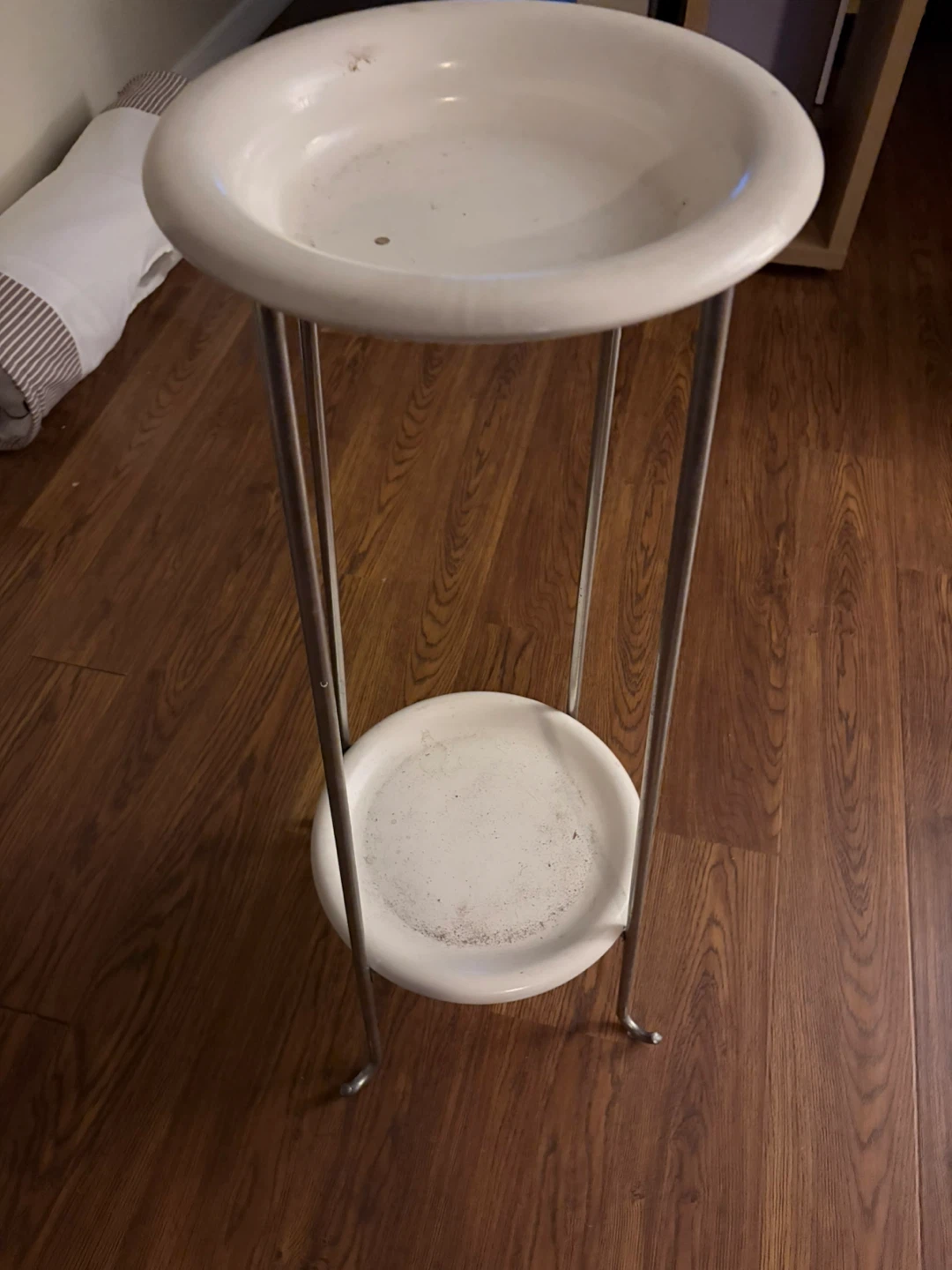 Vintage White Plant Stand with Two Tiers - photo 4