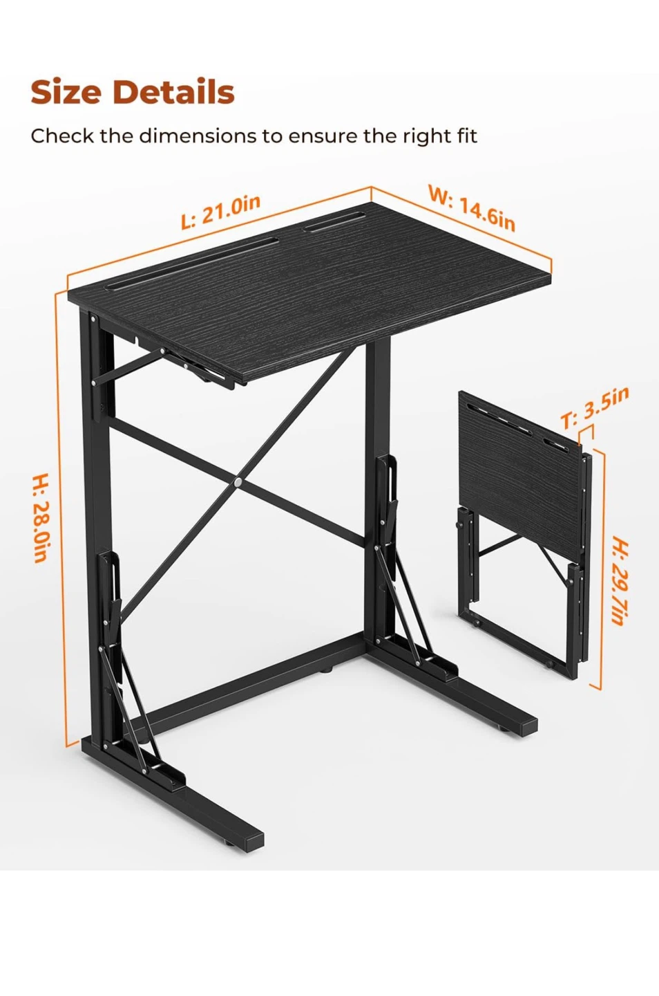 Black Foldable Office Table