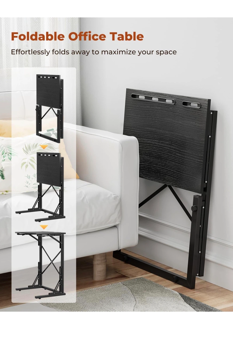 Black Foldable Office Table - photo 4