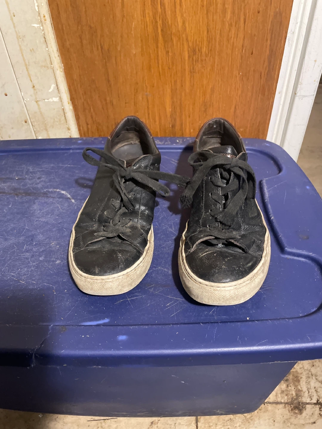 To Boot New York Adam Derrick Black Leather Sneakers Size 10